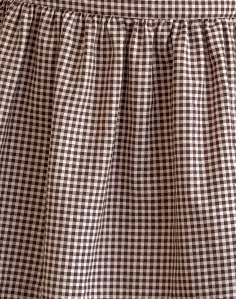 Adinda Midi Skirt in Mini Gingham Brown - Image 7
