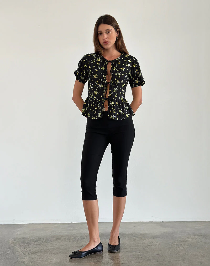 Ajasi Blouse in Lemon and Lime Black - Image 2