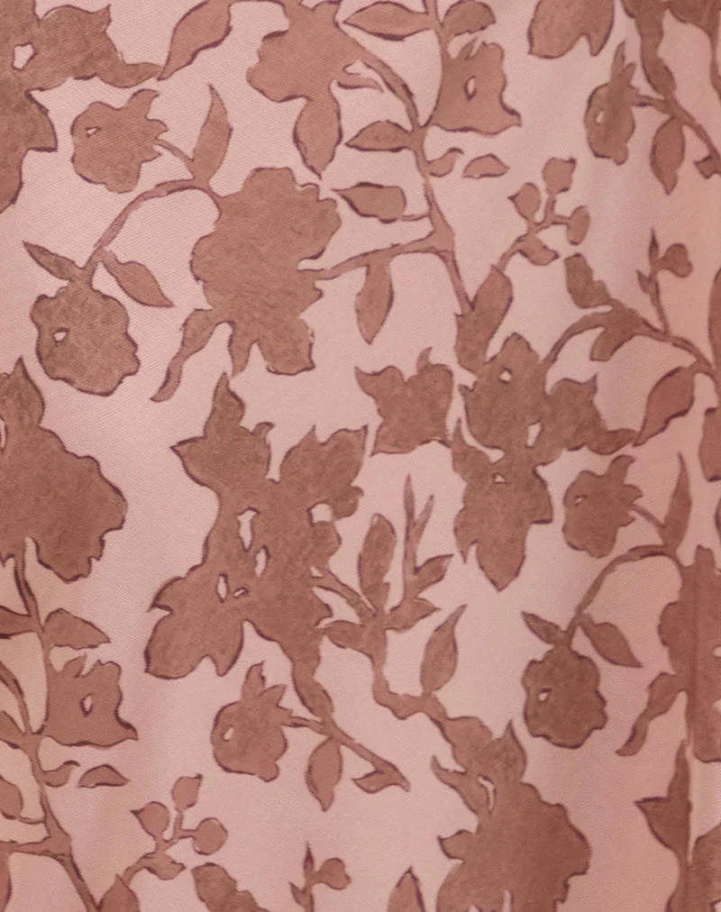 Alfreda Maxi Skirt in Neutral Floral Print - Image 5