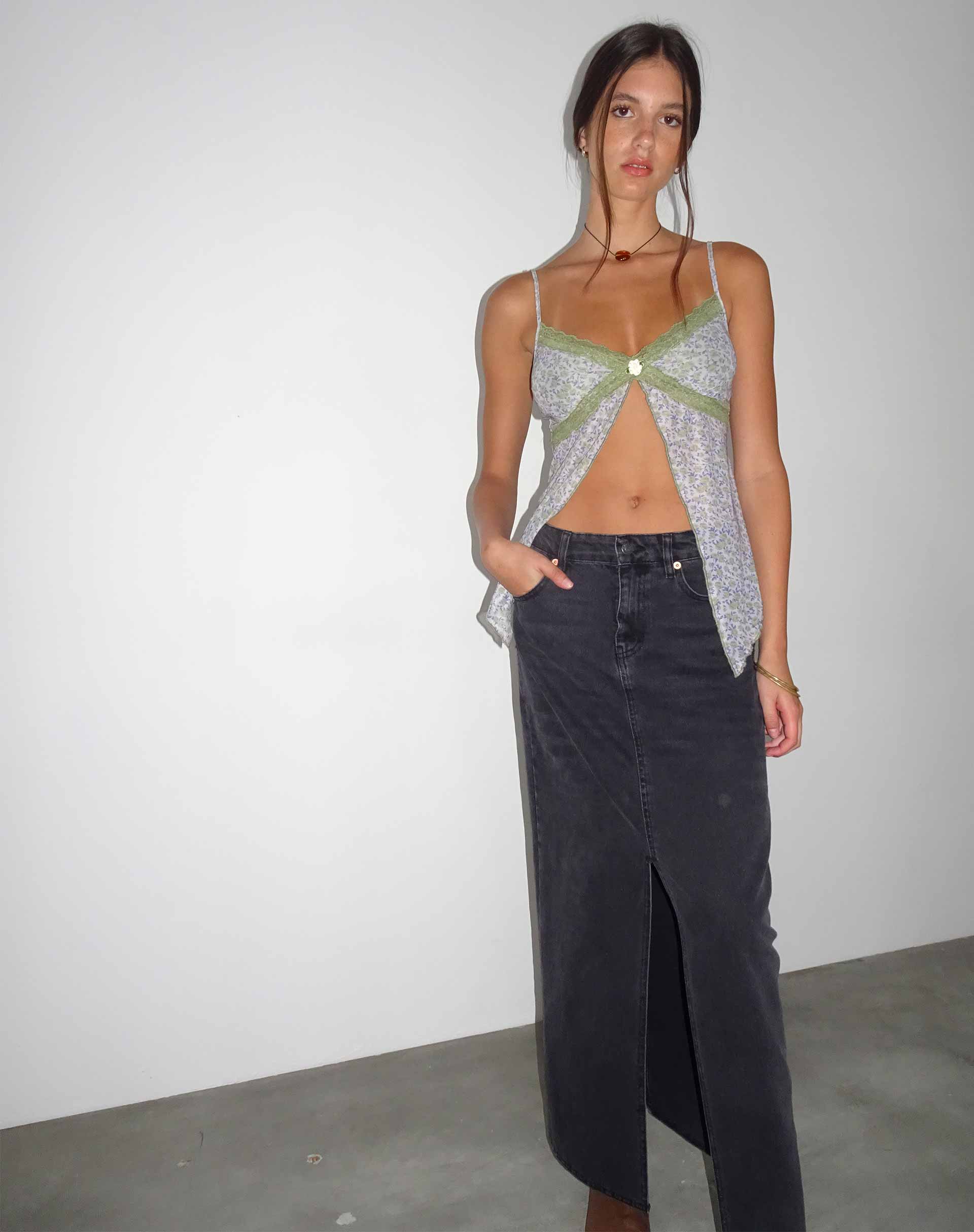 Aliqa Mesh Butterfly Top in Spring Rose Green - Image 3