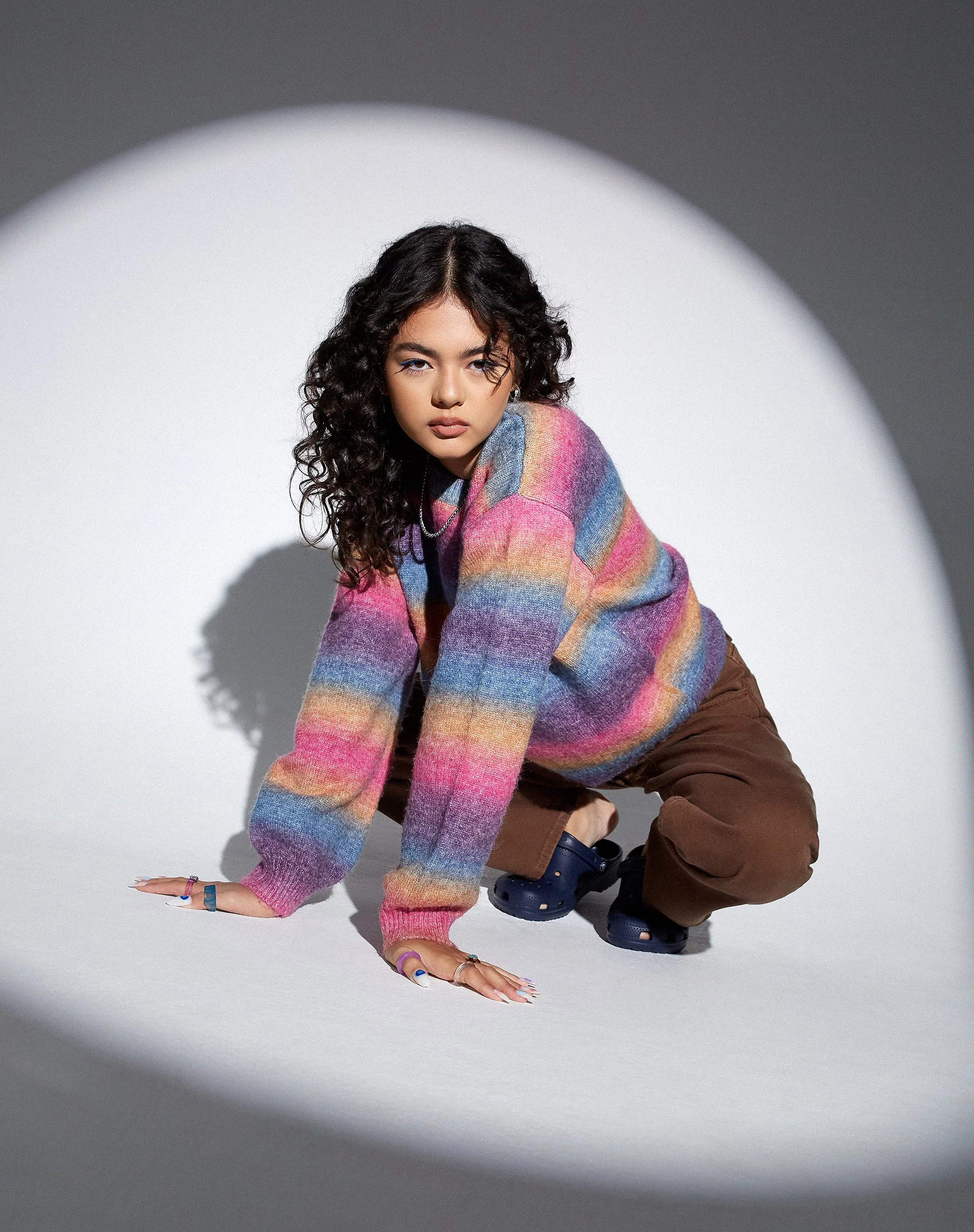 MOTEL X OLIVIA NEILL Ammaria Jumper in Pink and Purple - Image 4