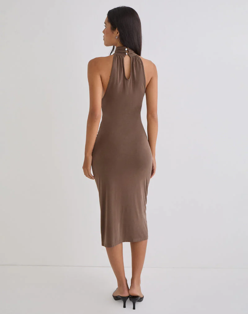 Anezka Midi Dress in Bitter Chocolate - Image 3