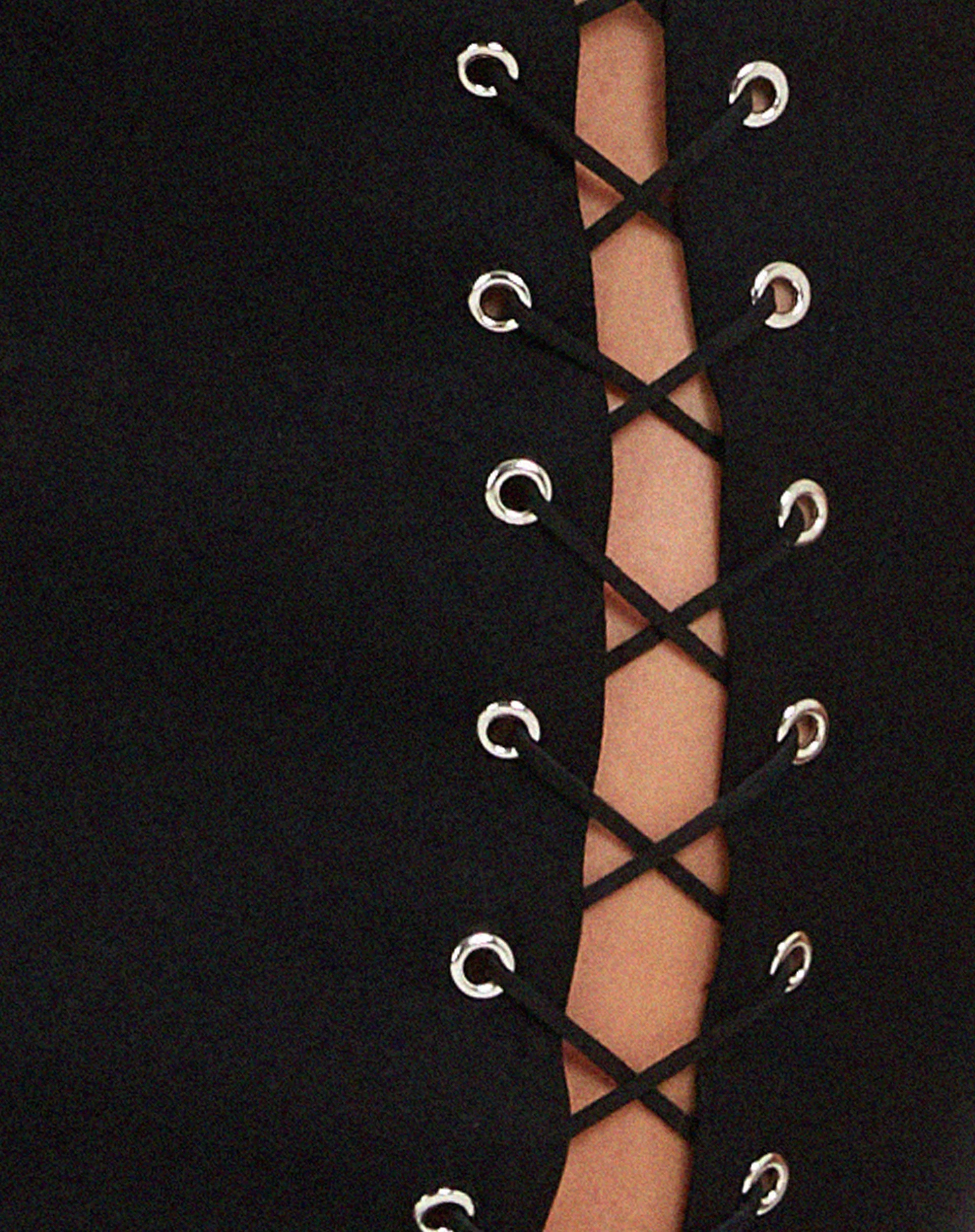Apisa Bandeau Mini Dress in Black - Image 5