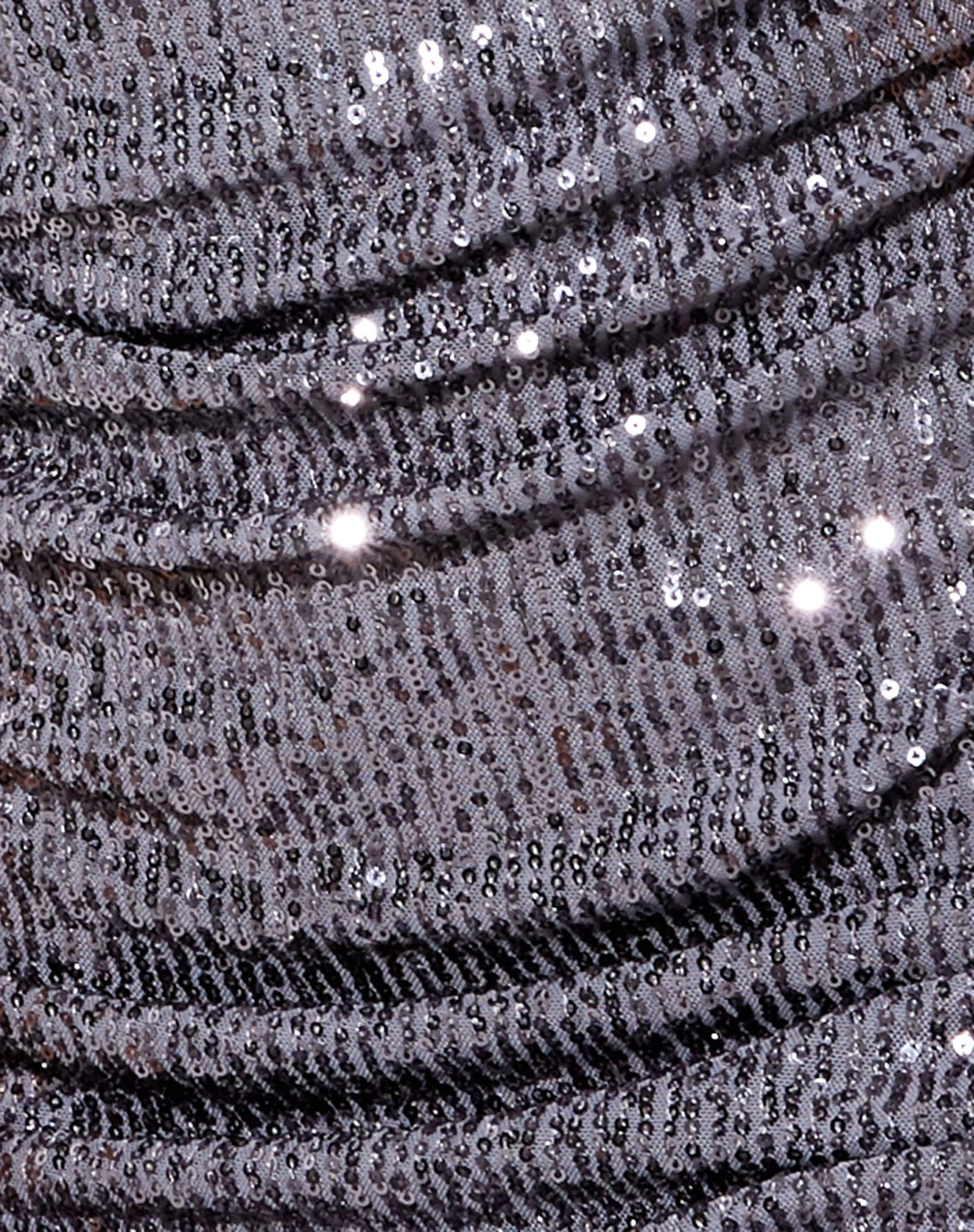 Ardilla Bodycon Dress in Drape Sequin Silver - Image 5