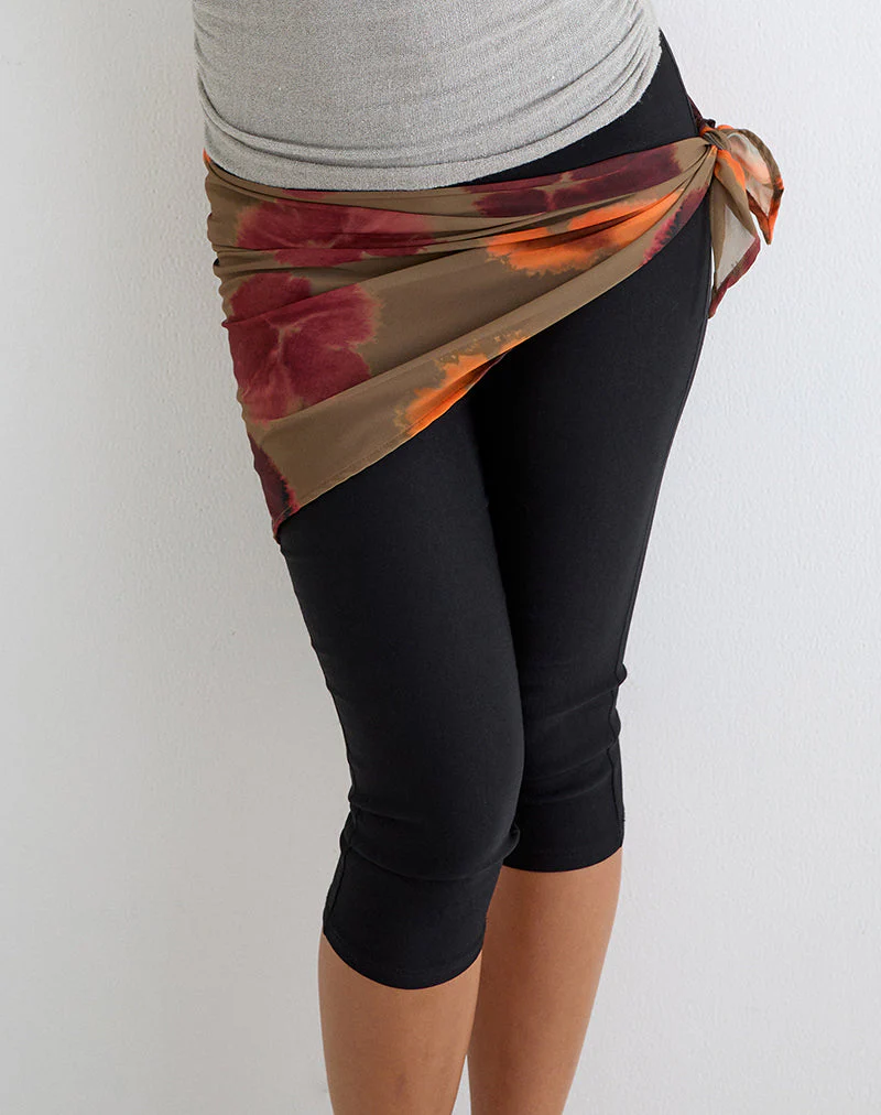 Arpi Square Scarf in Chiffon Petals Script Olive - Image 2
