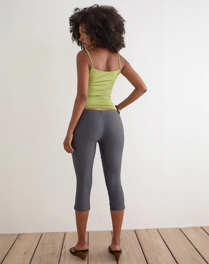 Asla Cropped Capri Trouser in Stretch Tailoring Charcoal - Image 5