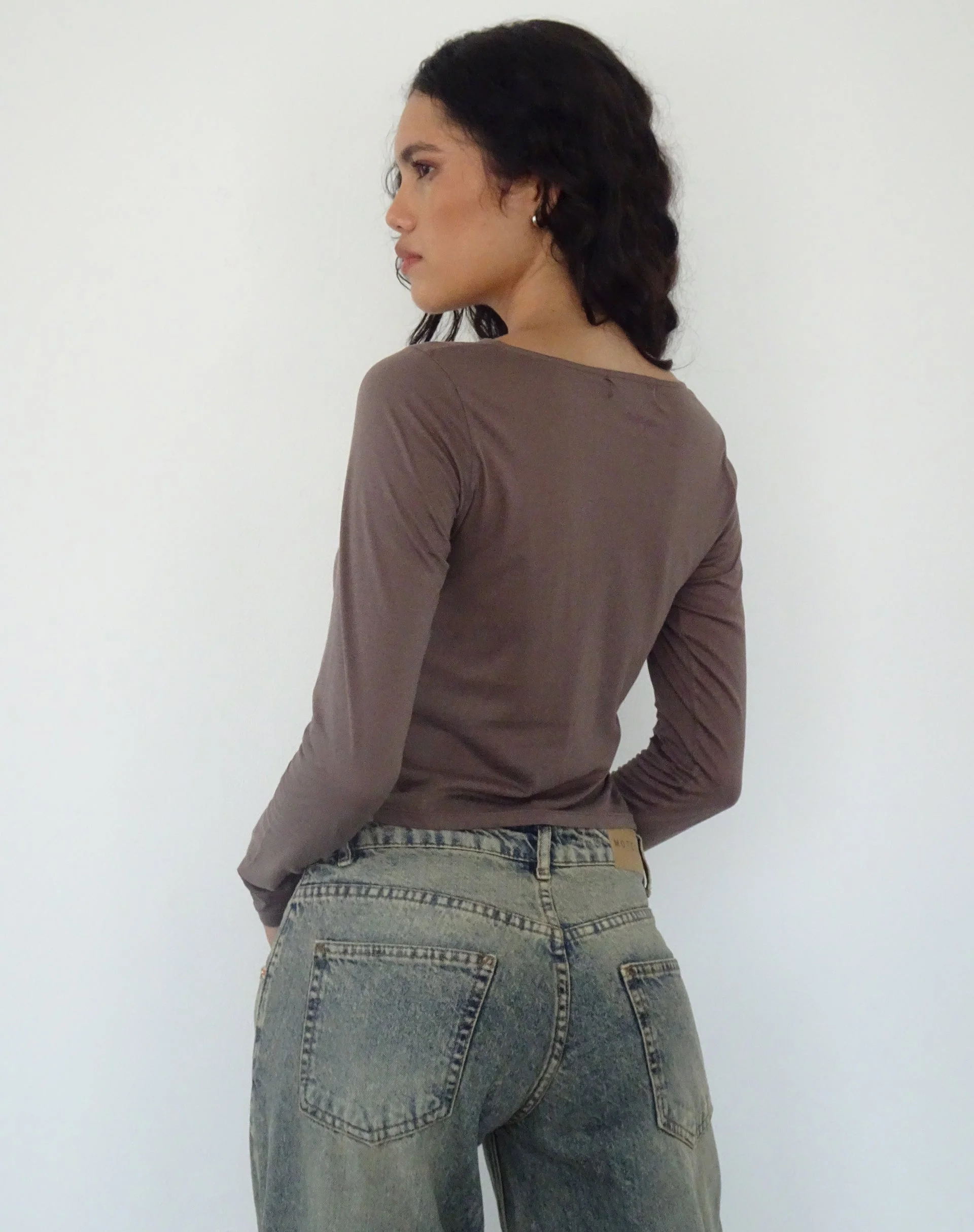 Asma Long Sleeve Top in Nutmeg - Image 2