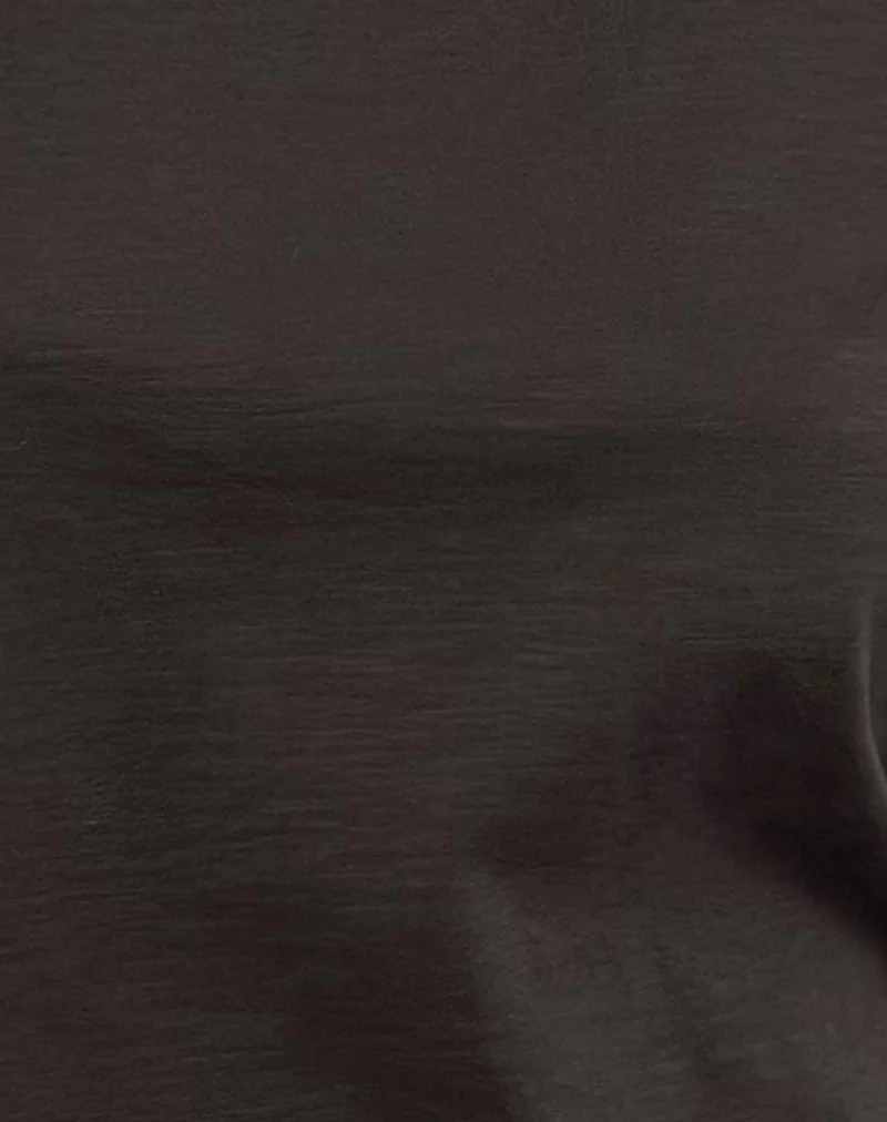 Atenga Tee in Chocolate Brown with Light Blue Binding - Image 6