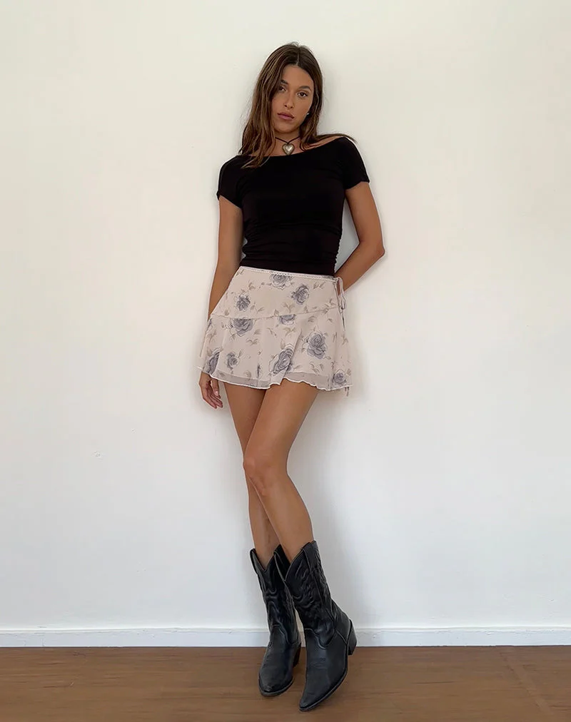 Athalia Mini Skirt in Wild Rose Blue - Image 3