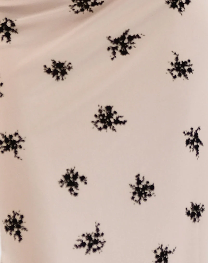 Atira Midi Skirt in Cluster Ditsy Floral Flock Nude - Image 6