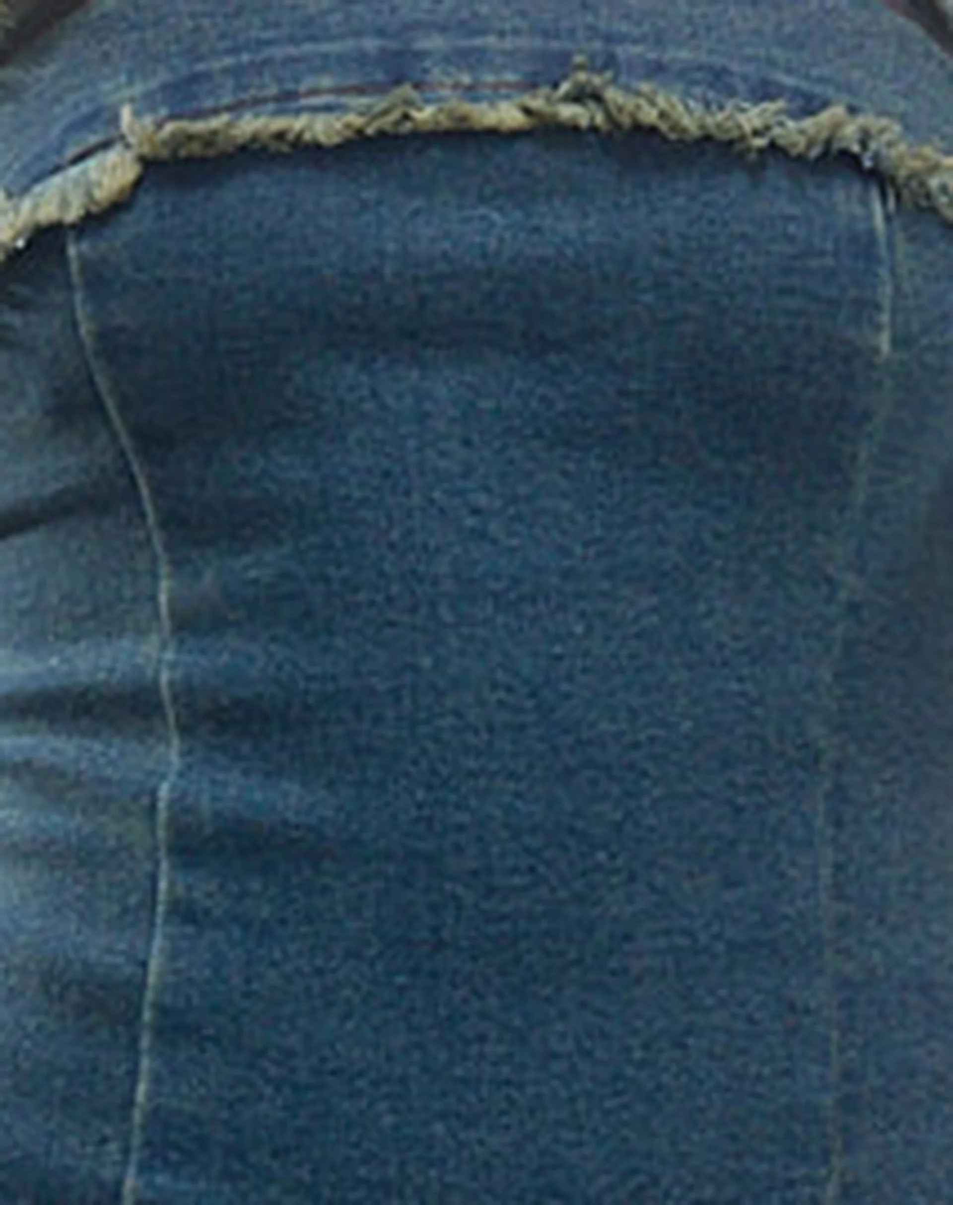 Atun Denim Bandeau Maxi Dress in Brown Blue Acid Wash - Image 7