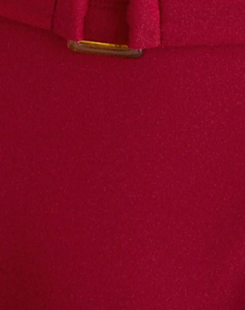 Avi Swim Short in Cardinal Red with Belt - Image 7