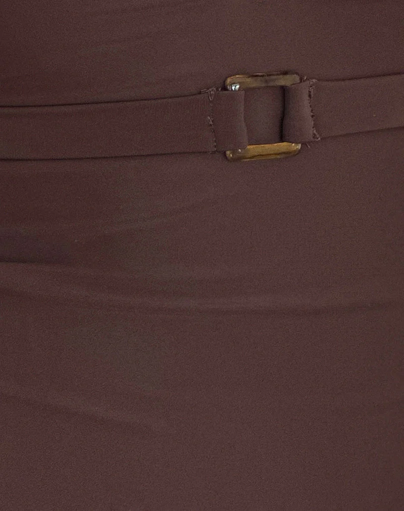 Avi Swim Short in Brown with Belt - Image 7