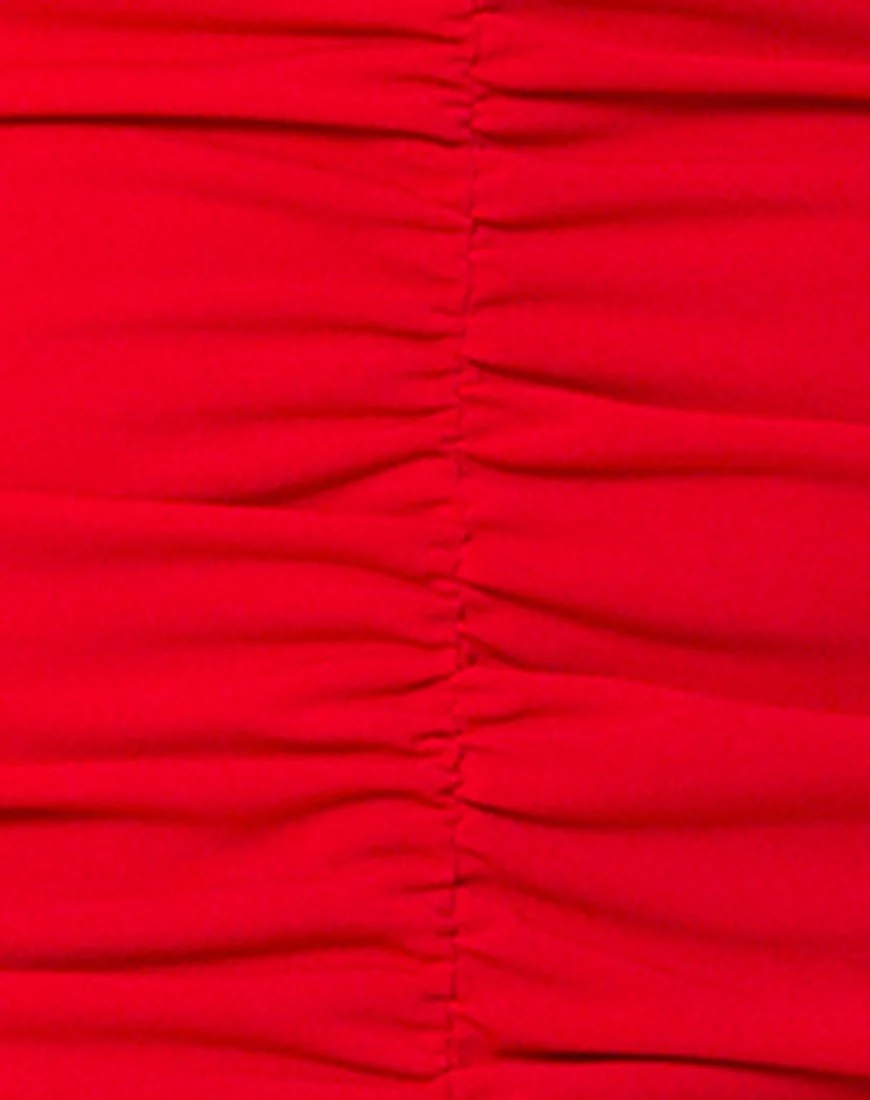 Azalea Off The Shoulder Dress in Red - Image 5