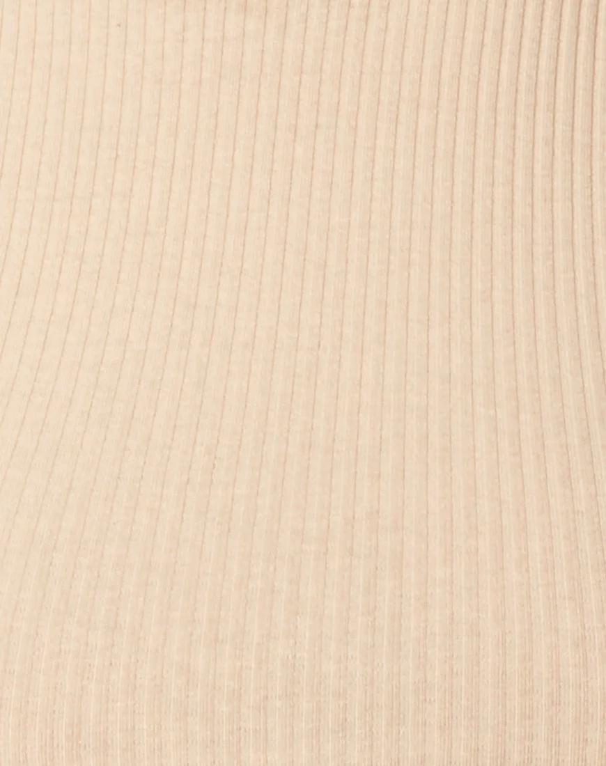 Azura Crop Top in Rib Sand - Image 5