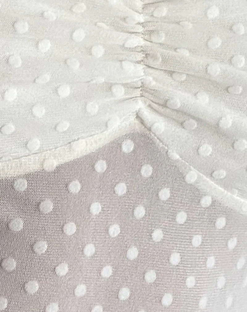 Bartila Top in Ivory Polka Flock - Image 6