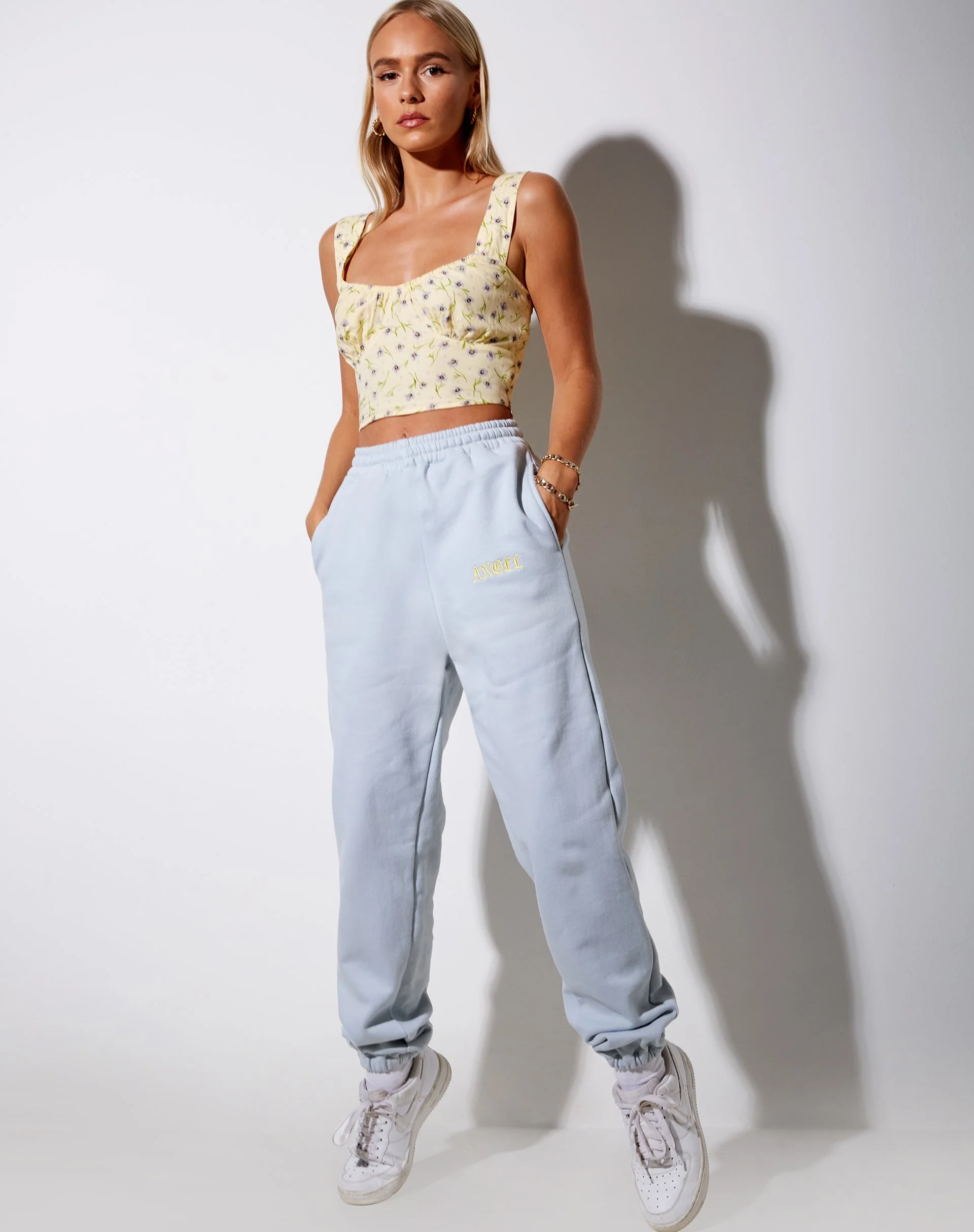 Basta Jogger in Baby Blue 'Angel' Embro in Lemon - Image 4