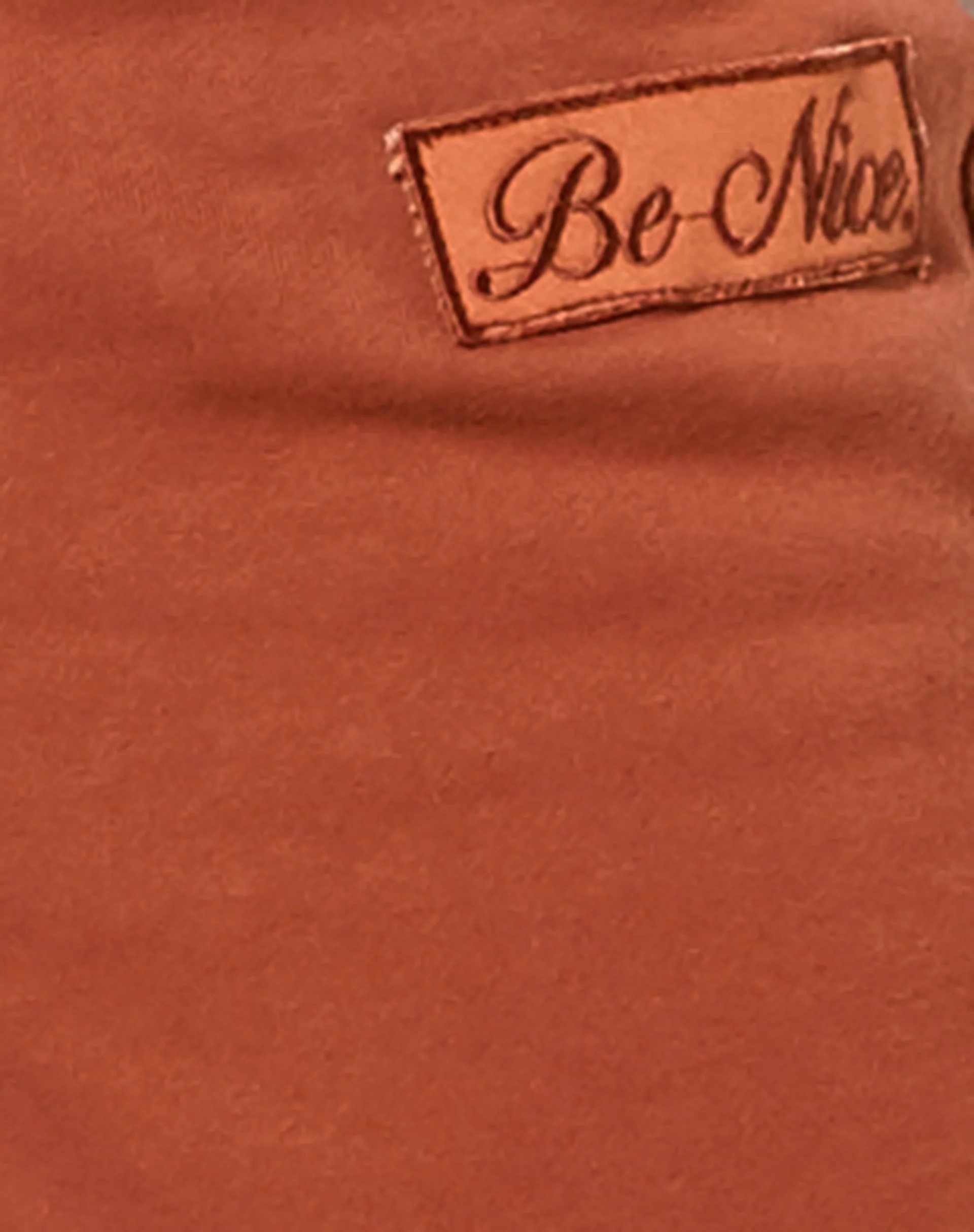 Basta Jogger in Burnt Brick 'Be Nice' Label Embro - Image 5