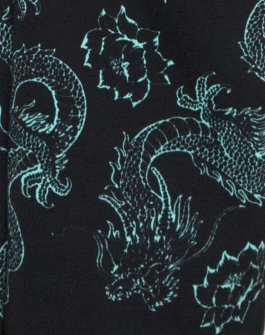 Basta Jogger in Dragon Flower Black and Mint - Image 7