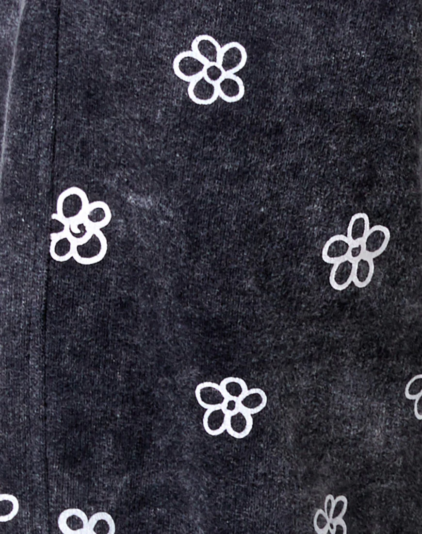 Basta Jogger in Small Graffiti Flower Dark Grey - Image 6
