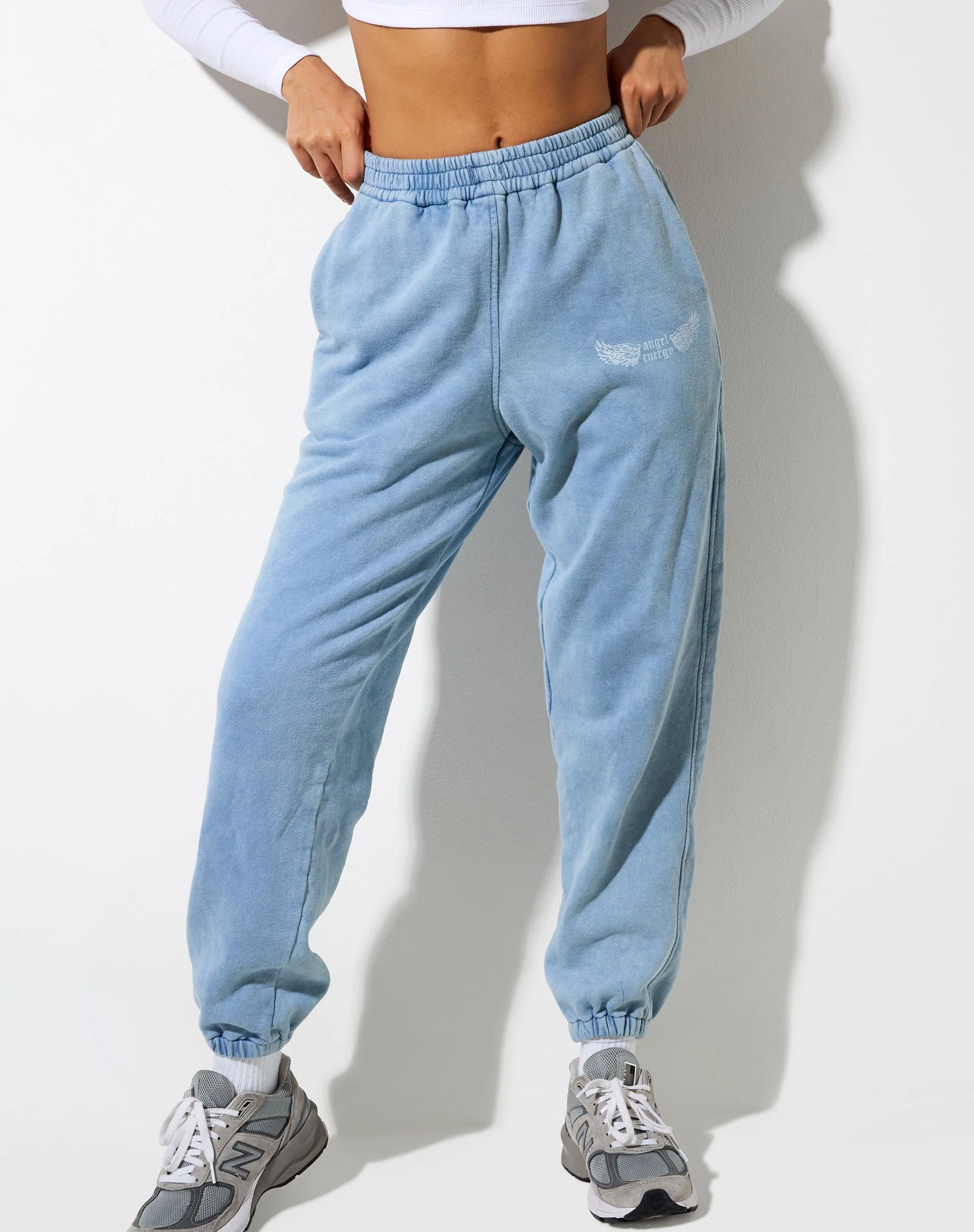 Basta Jogger in Washed Blue 'Angel Energy' Wings - Image 2