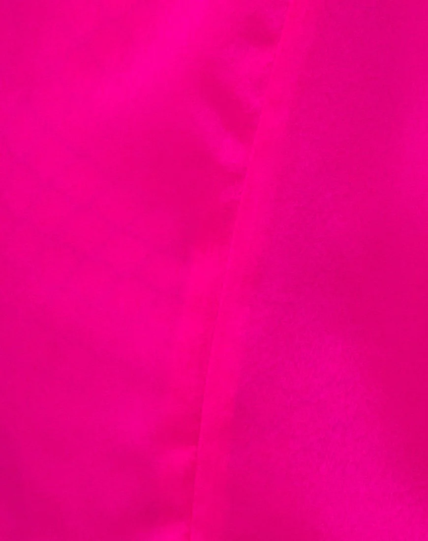 Batista Slip Dress in Fuchsia Satin Pink - Image 5