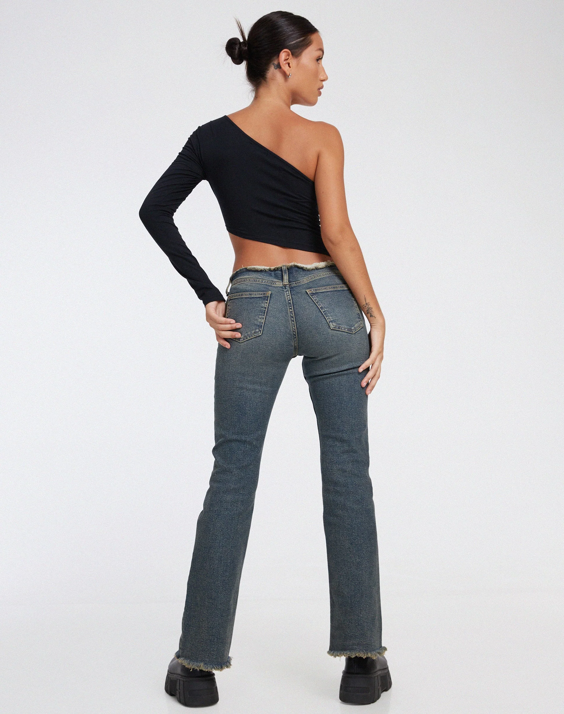 Baylee Crop Top in Lycra Black - Image 4