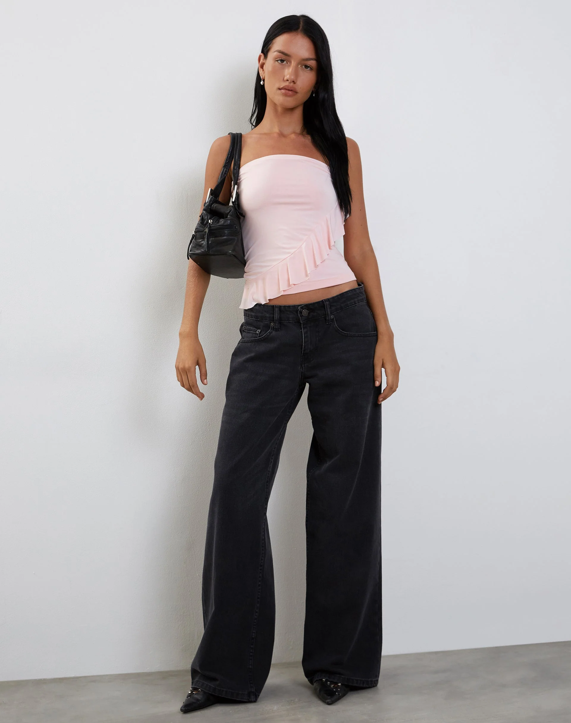 Baylin Ruffle Bandeau Top in Baby Pink - Image 6