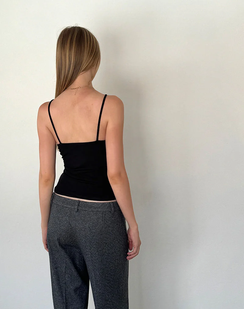 Bea Slinky Cross Front Top in Black - Image 3