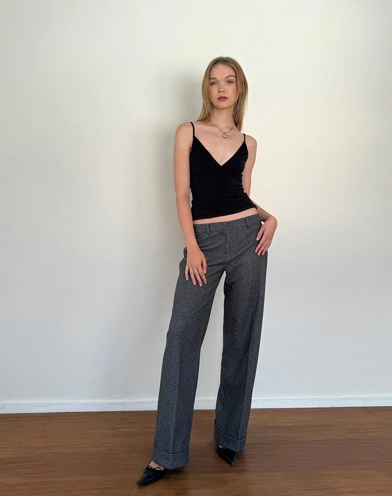 Bea Slinky Cross Front Top in Black - Image 4