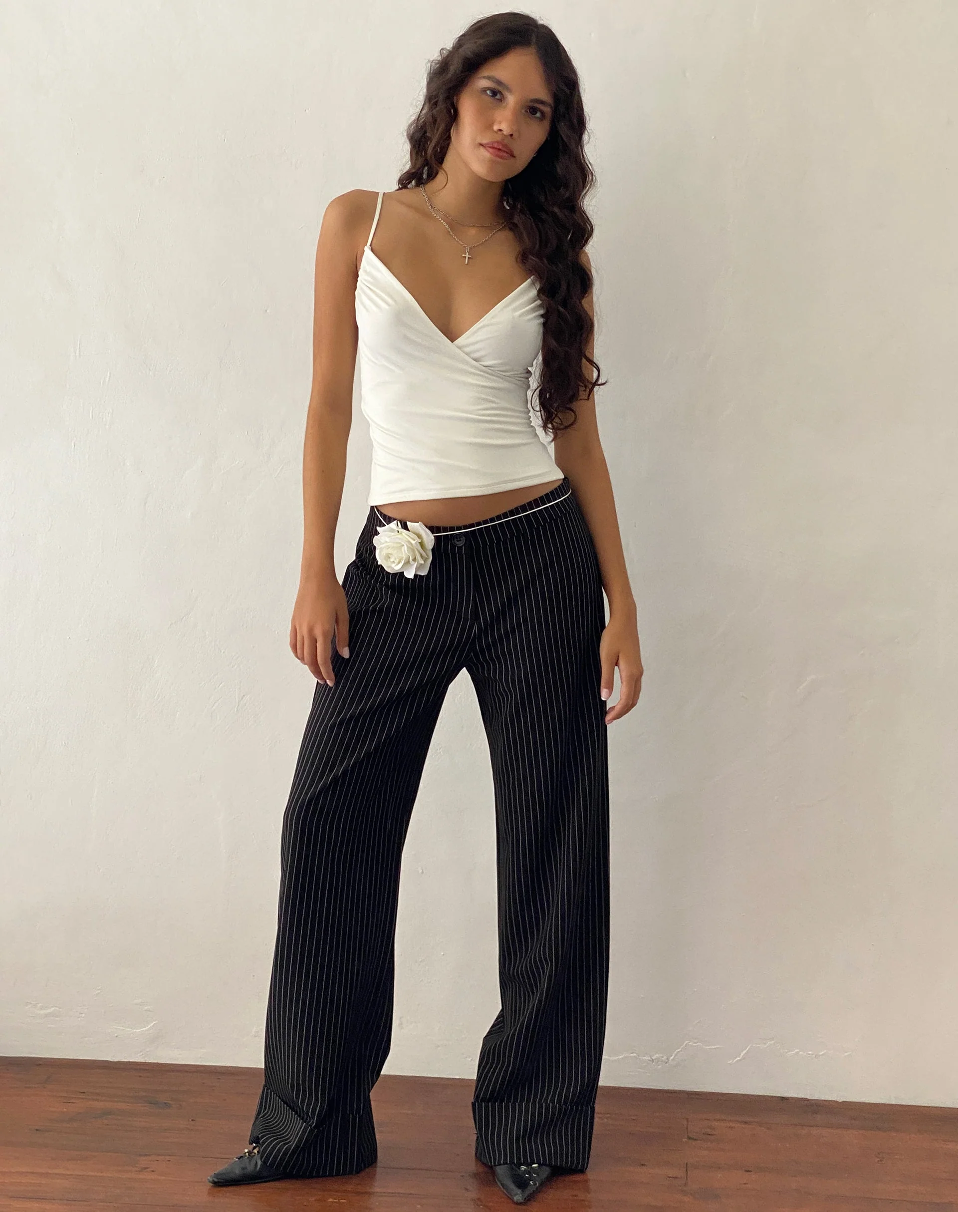 Bea Cross Front Top in Ivory Soft Touch - Image 3