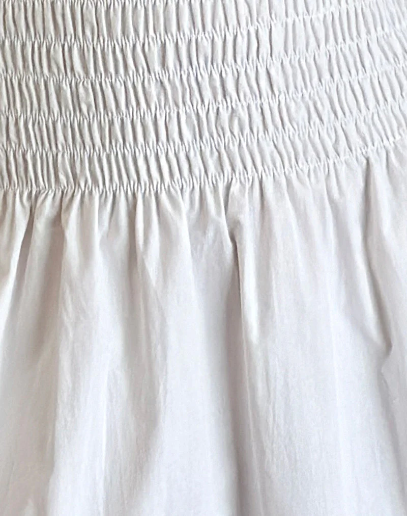 Belesi Bandeau Midi Dress in Poplin White - Image 5