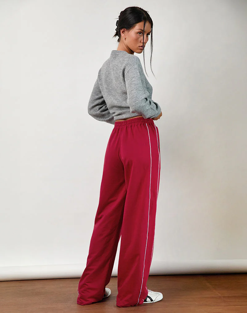 Benton Jogger in Adrenaline Red with Violet Binding - Image 4