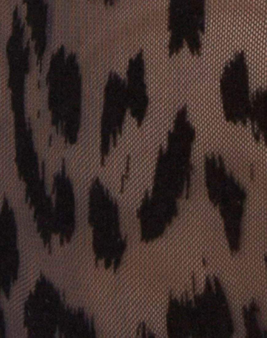 Berani Highneck Bodice in Animal Black Net - Image 8