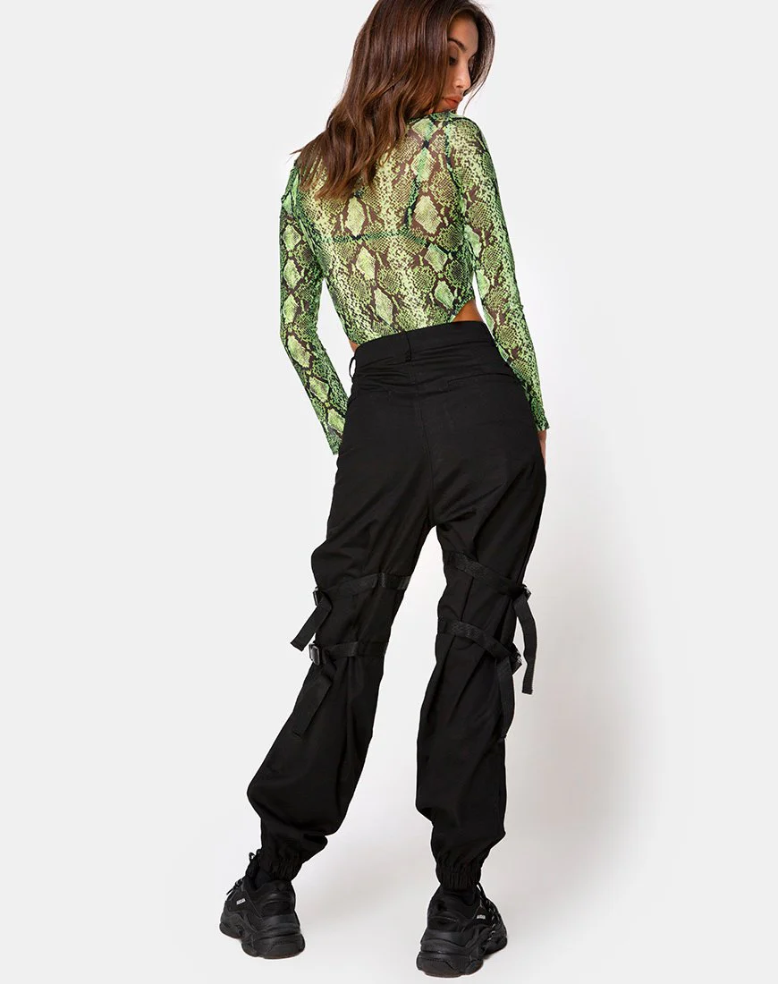 Berani Bodice in Slime Lime Snake Mesh - Image 4