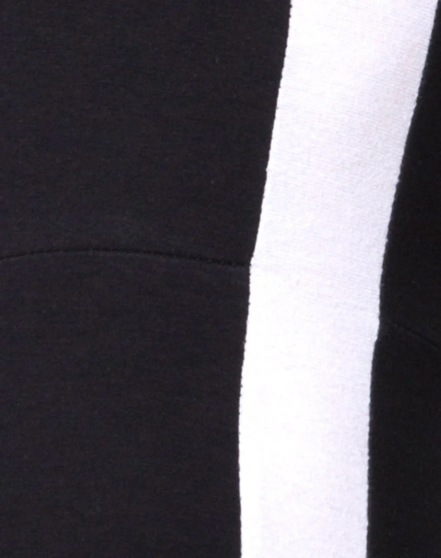 Beripe Plunge Unitard in Black with White Stripe - Image 5