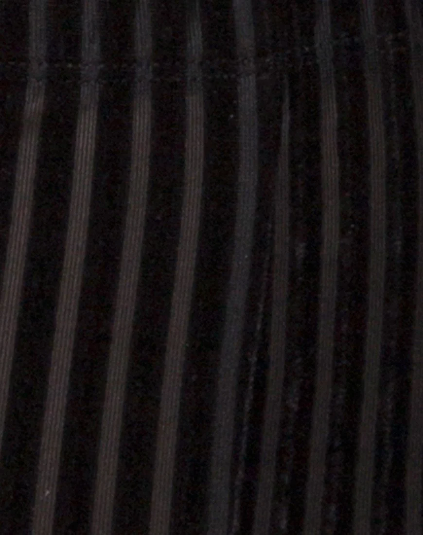 Bike Short in Velvet Sheer Stripe Black  X Princess Polly - Image 7