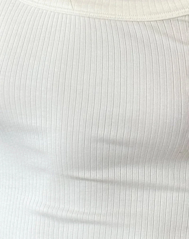 Binlo Extra Long Sleeve Top in White - Image 6