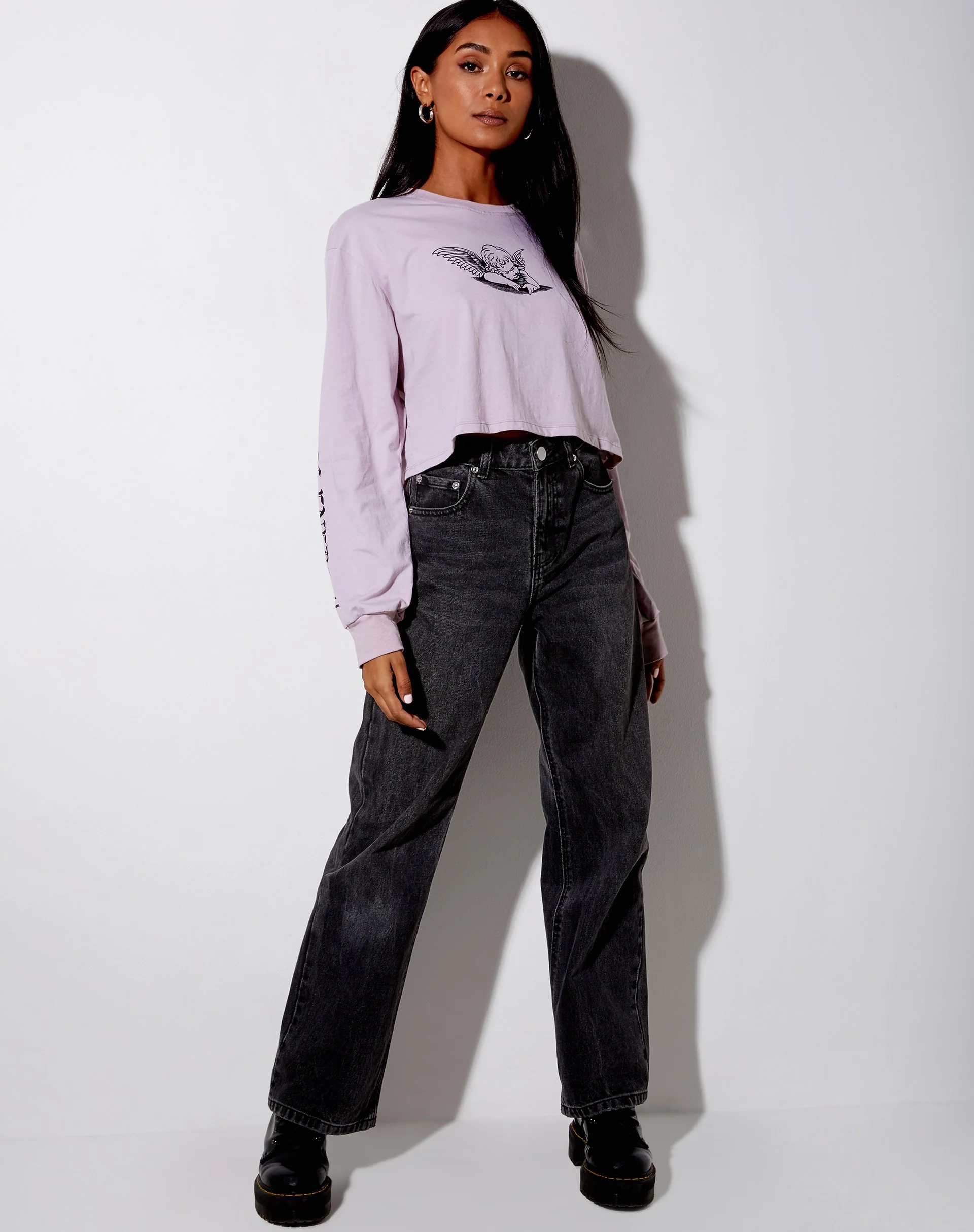Boli Crop Tee in Violet Angelo 'Angel Energy' - Image 4