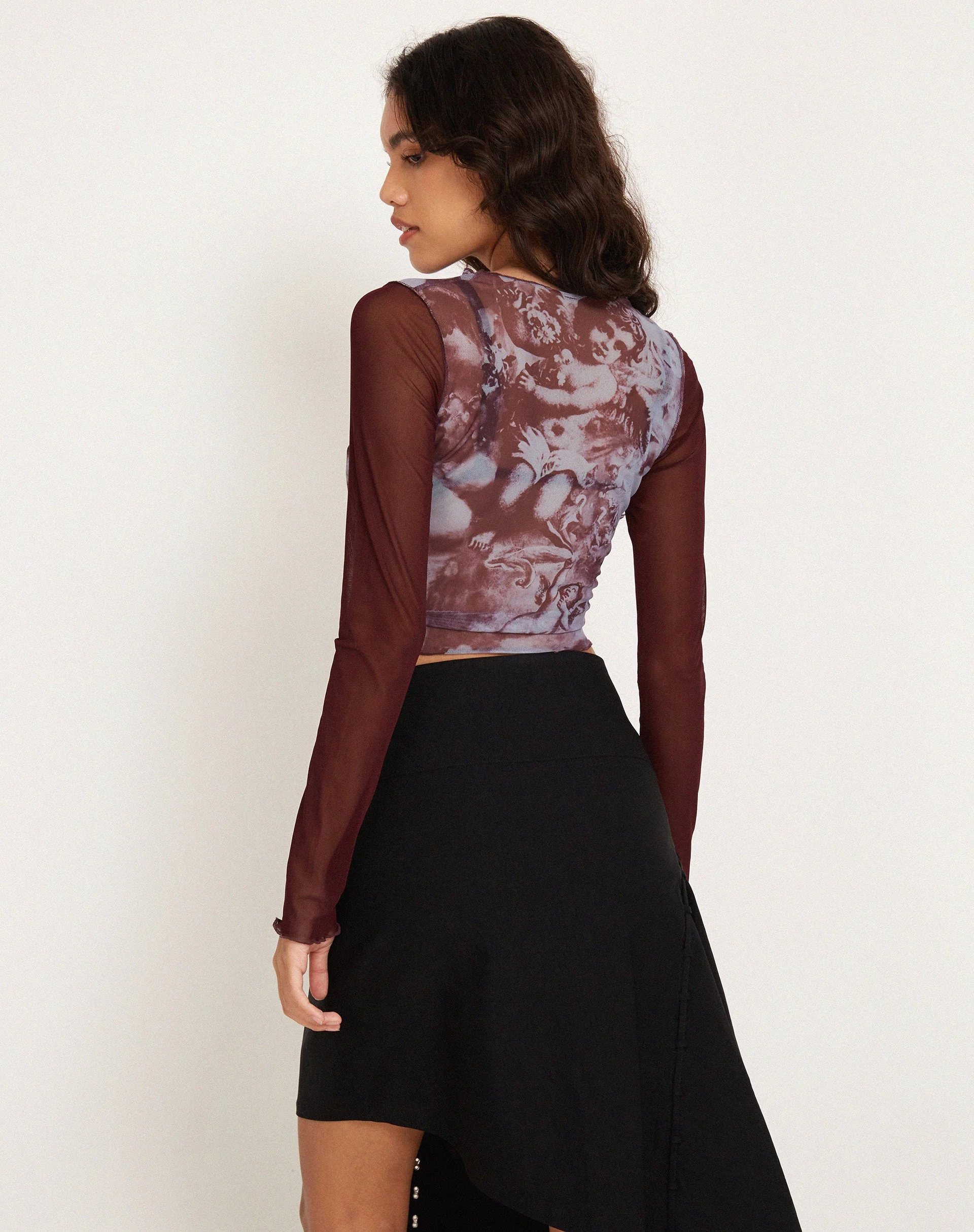 Bonca Long Sleeve Top in Renaissance Cherub Burgundy - Image 2