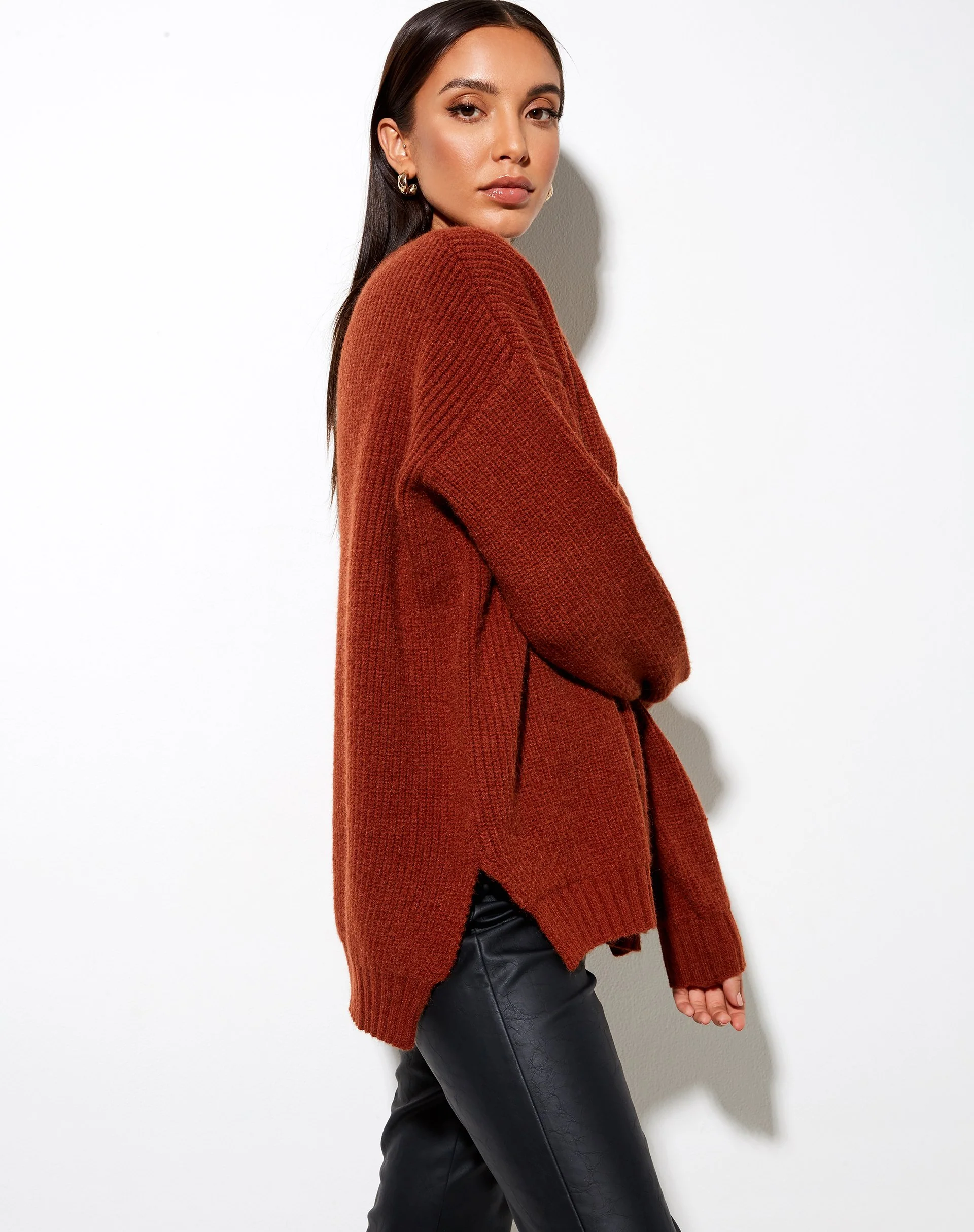 Bondy Jumper in Knit Brick - Image 2