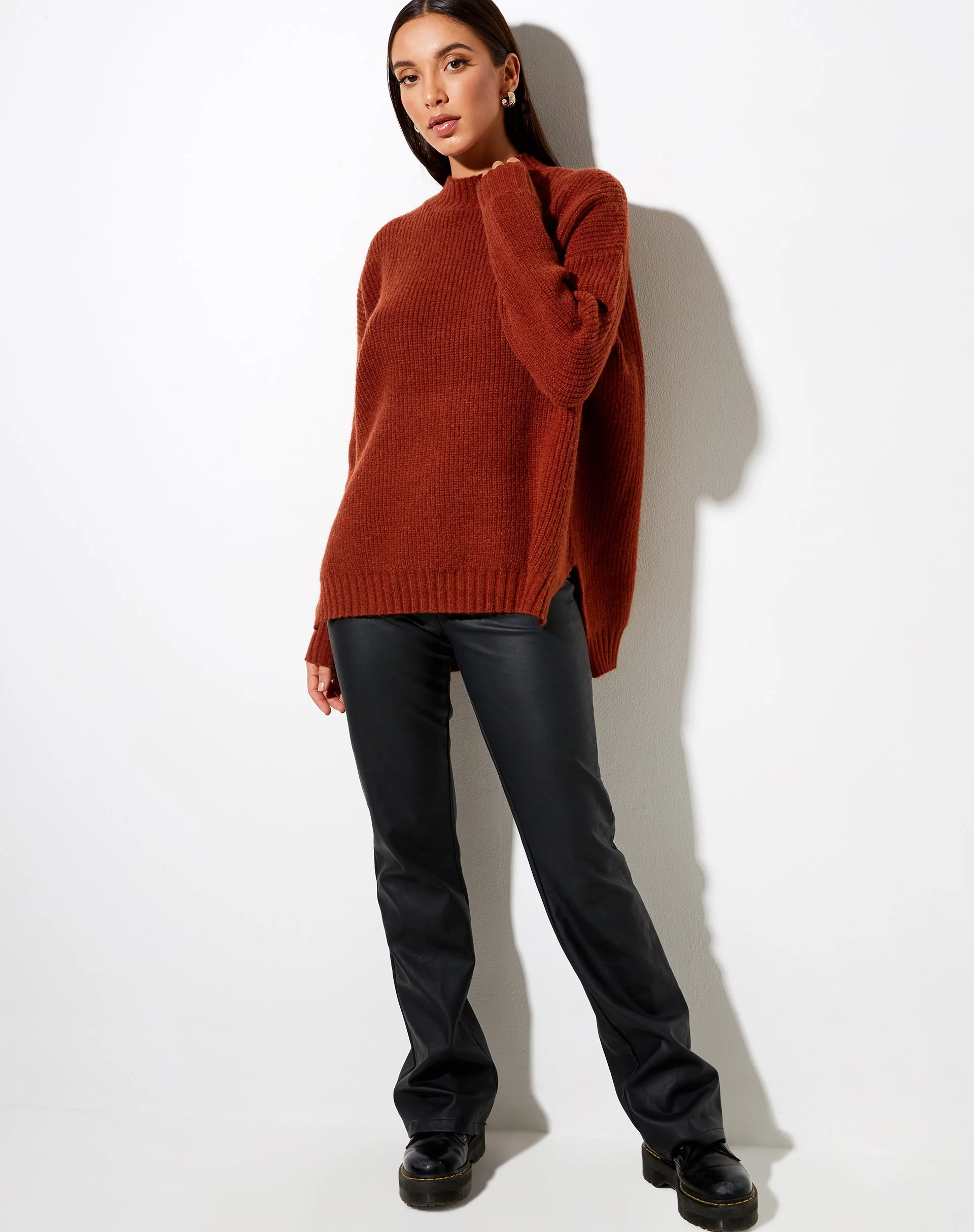 Bondy Jumper in Knit Brick - Image 3