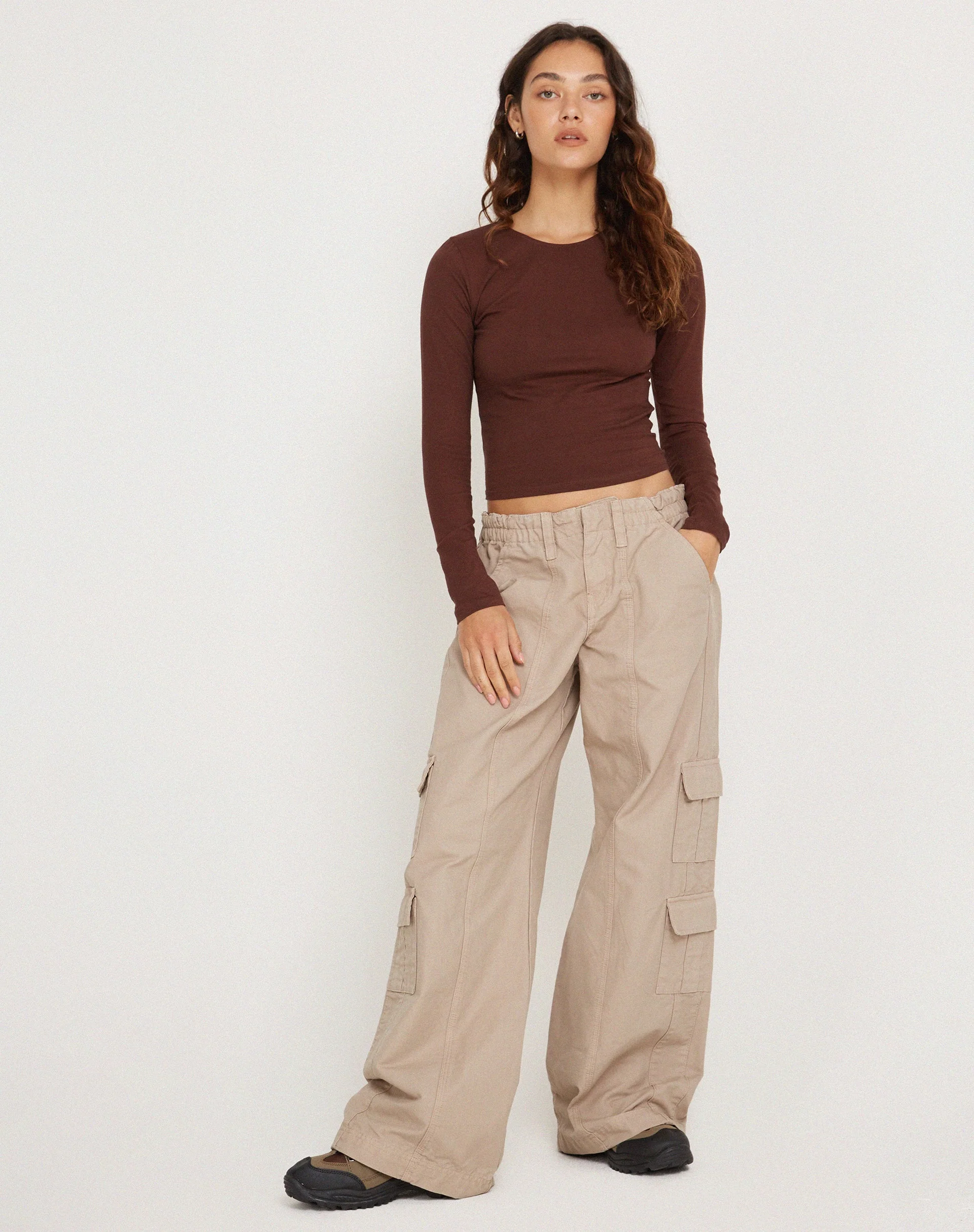 Bonja Long Sleeve Top in Seal Brown - Image 3