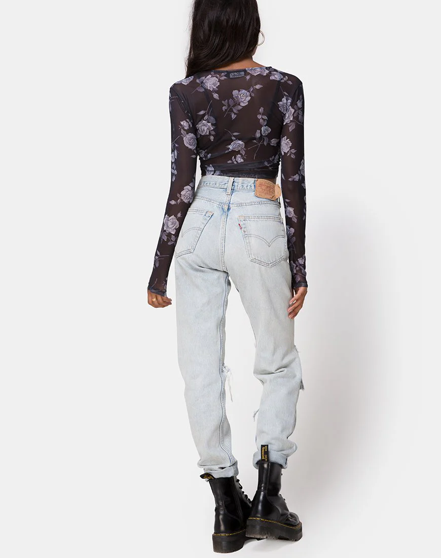 Bonnie Top in Grey Rose Mesh - Image 5