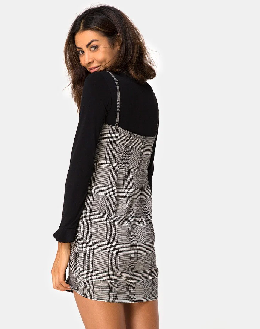 Boyasly Mini Dress in Charles Check Grey - Image 2
