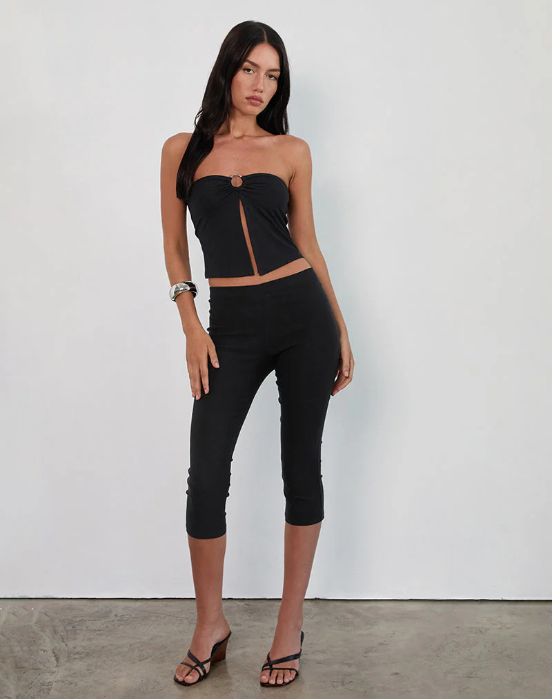 Brea Hardware Butterfly Top in Rayon Jersey Black - Image 3