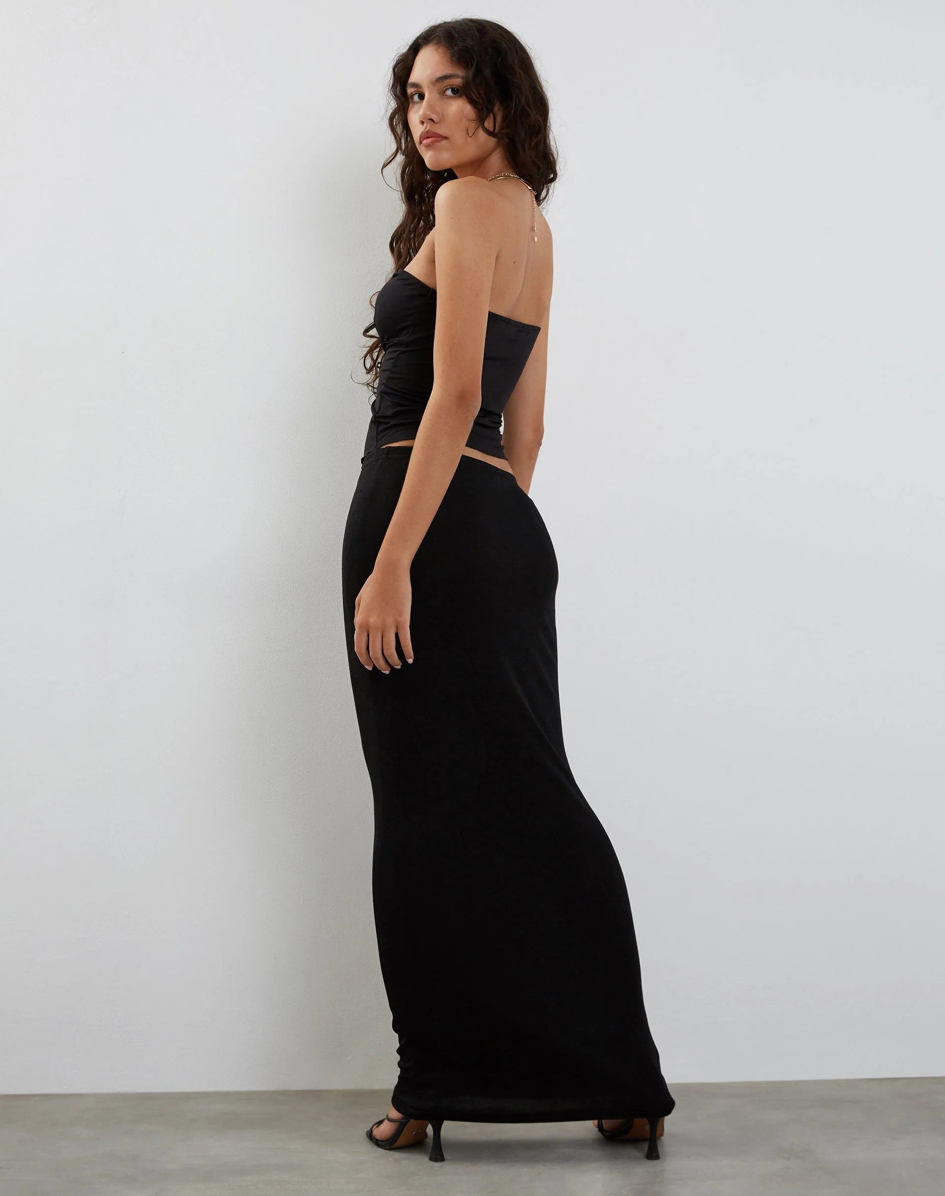 Brea Bandeau Top in Slinky Black - Image 4