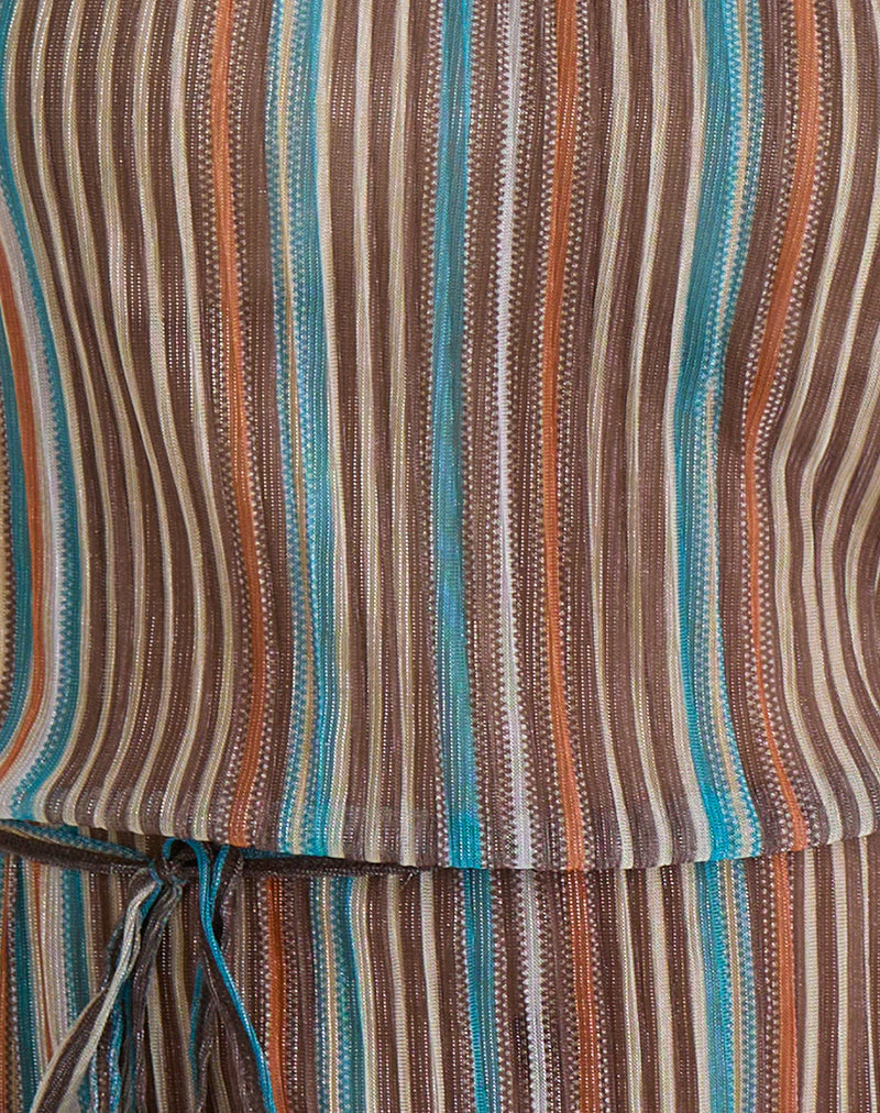 Brienne Top in Blue and Brown Shimmer Sheer Plisse - Image 7