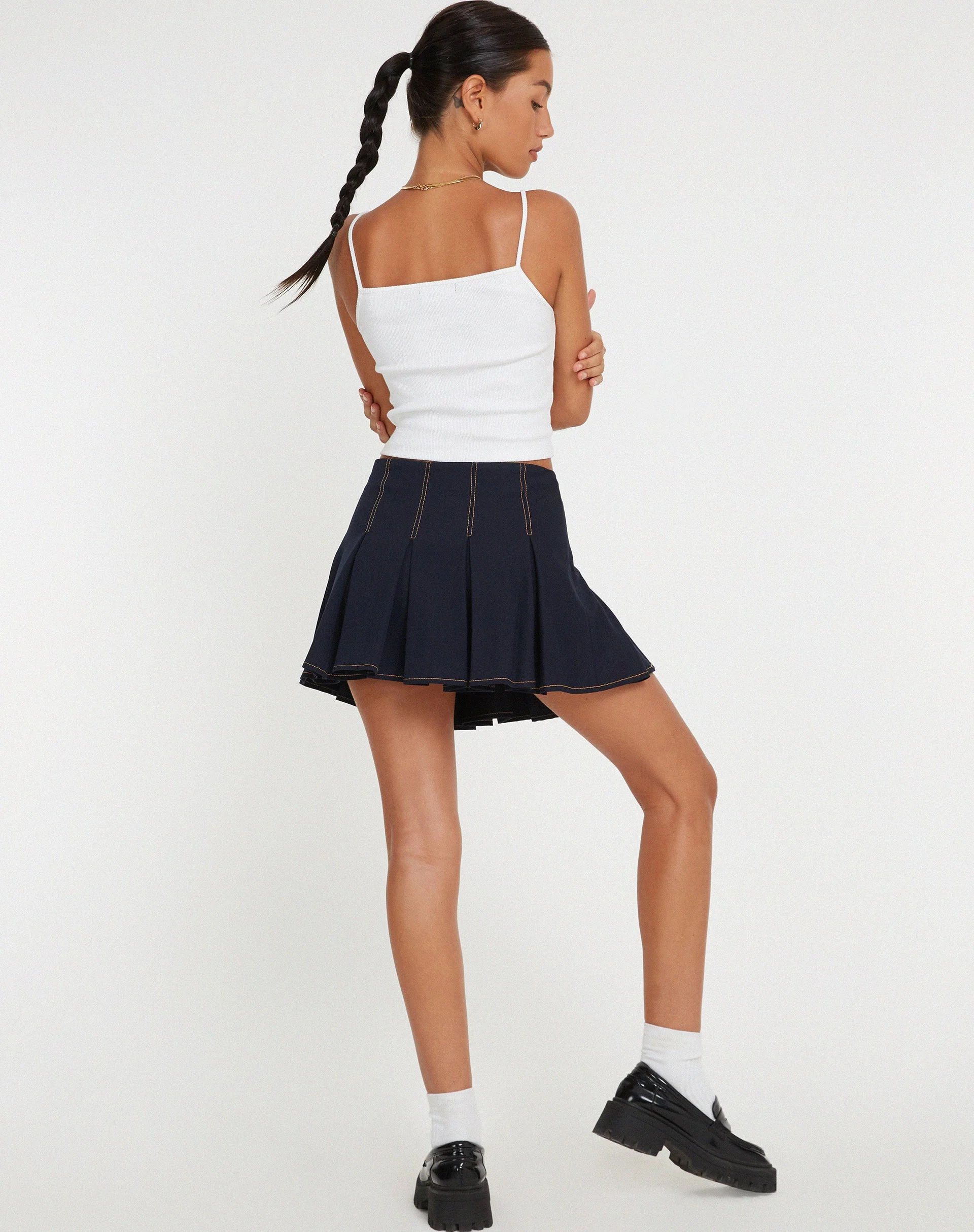 Cajari Mini Skirt in Navy - Image 5