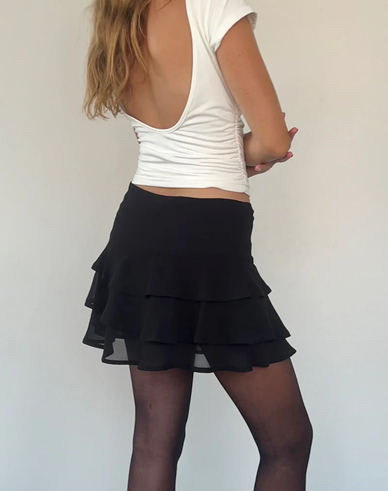 Camigo Ruffle Mini Skirt in Black - Image 5